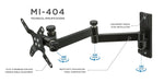 Mount-It! Full-Motion Single Monitor Wall Arm Mount, Up to 30", Black (MI-404)
