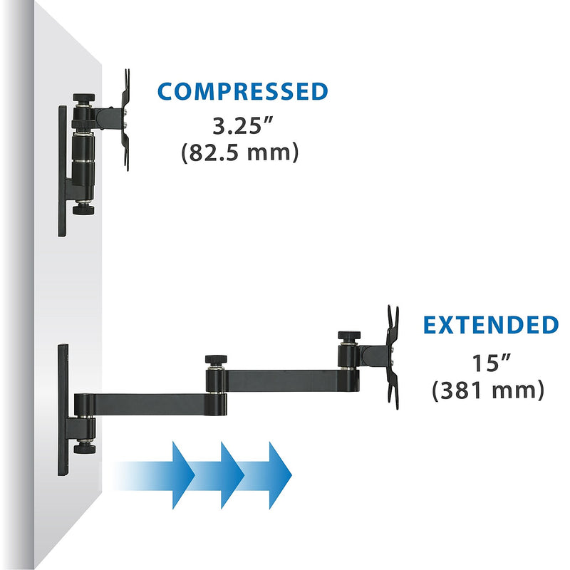 Mount-It! Full-Motion Single Monitor Wall Arm Mount, Up to 30", Black (MI-404)