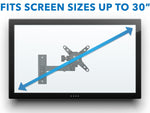 Mount-It! Full-Motion Single Monitor Wall Arm Mount, Up to 30", Black (MI-404)