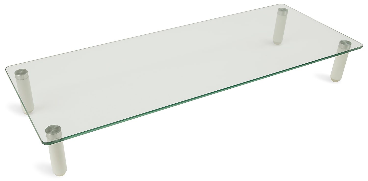 Mount-It! Glass Monitor & Laptop Desk Riser, Supports up to 44 lbs., Clear (MI-7263)