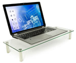 Mount-It! Glass Monitor & Laptop Desk Riser, Supports up to 44 lbs., Clear (MI-7263)