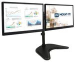 Mount-It! Adjustable Dual Monitor Freestanding Desk Stand, Up to 27", Black (MI-1781)