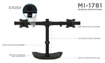 Mount-It! Adjustable Dual Monitor Freestanding Desk Stand, Up to 27", Black (MI-1781)