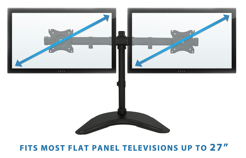 Mount-It! Adjustable Dual Monitor Freestanding Desk Stand, Up to 27", Black (MI-1781)