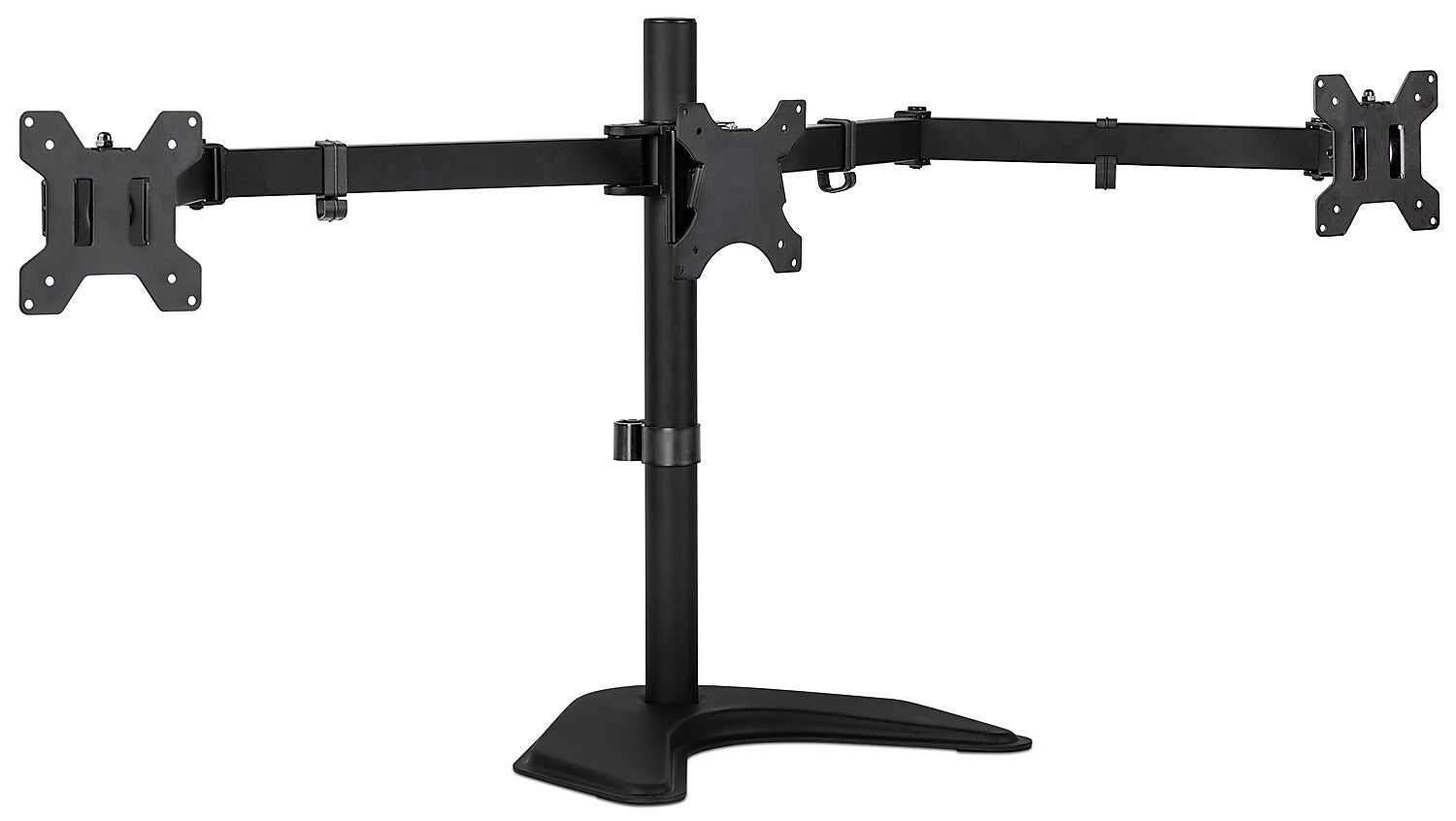 Mount-lt! Adjustable Triple Monitor Stand, Up to 27", Black (MI-2789)