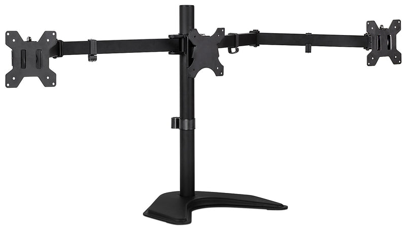 Mount-lt! Adjustable Triple Monitor Stand, Up to 27", Black (MI-2789)