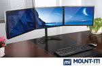 Mount-lt! Adjustable Triple Monitor Stand, Up to 27", Black (MI-2789)