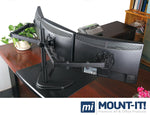 Mount-lt! Adjustable Triple Monitor Stand, Up to 27", Black (MI-2789)
