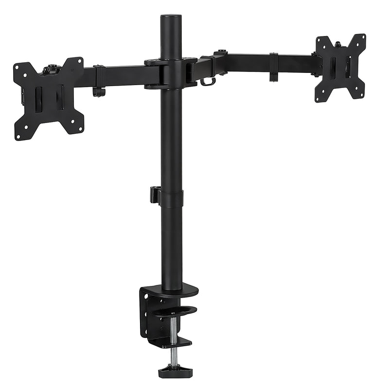 Mount-It! Adjustable Dual Monitor Arm Mount, Up To 32" Monitor, Black (MI-2752)