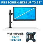 Mount-It! Adjustable Single Monitor Arm Mount, Black(MI-2751)