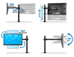 Mount-It! Adjustable Single Monitor Arm Mount, Black(MI-2751)
