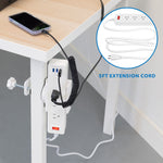 Mount-It! 3-Outlet 3-USB Port 5' Surge Protector with Clamp Desk Mount, White (MI-7281)
