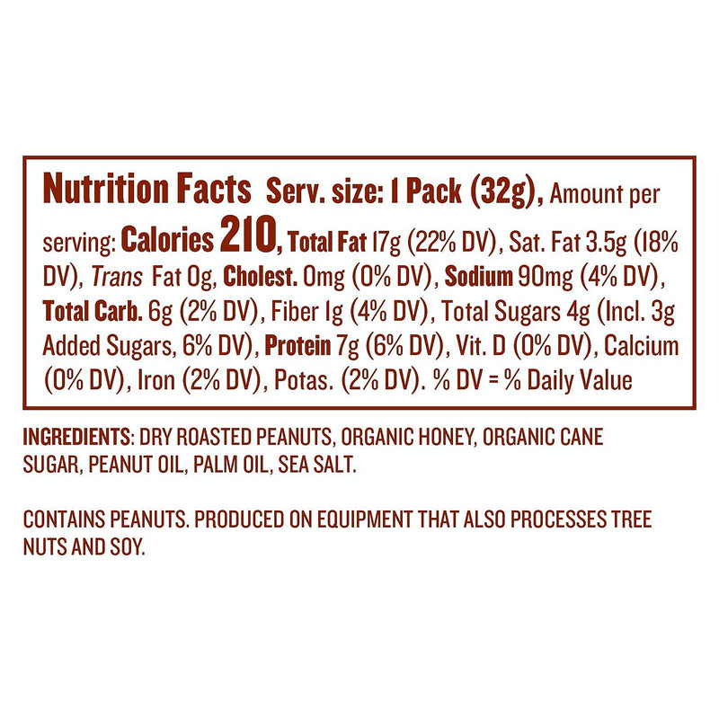 Justin's Honey Peanut Butter Squeeze Pack, 1.15oz, 60/Pack (307-00184)