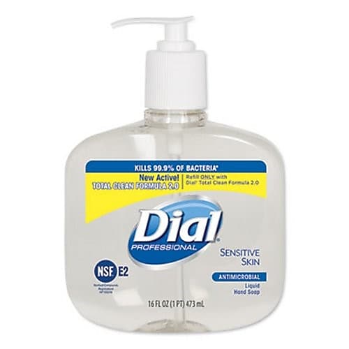 Dial Soap for Sensitive Skin, 16oz Pump Bottle, 12/Carton (DIA80784)