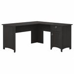 Bush Furniture Salinas 60"W L Shaped Desk with Storage, Vintage Black (SAD160VB-03)