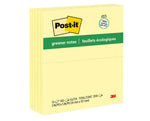 Post-it Greener Recycled Notes, 3" x 5", Canary Collection, 100 Sheet/Pad, 12 Pads/Pack (655RPYW)