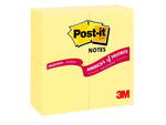 Post-it® Notes, 3" x 3", Canary Yellow, 90 Sheets/Pad, 24 Pads/Pack (MMM65424VAD)