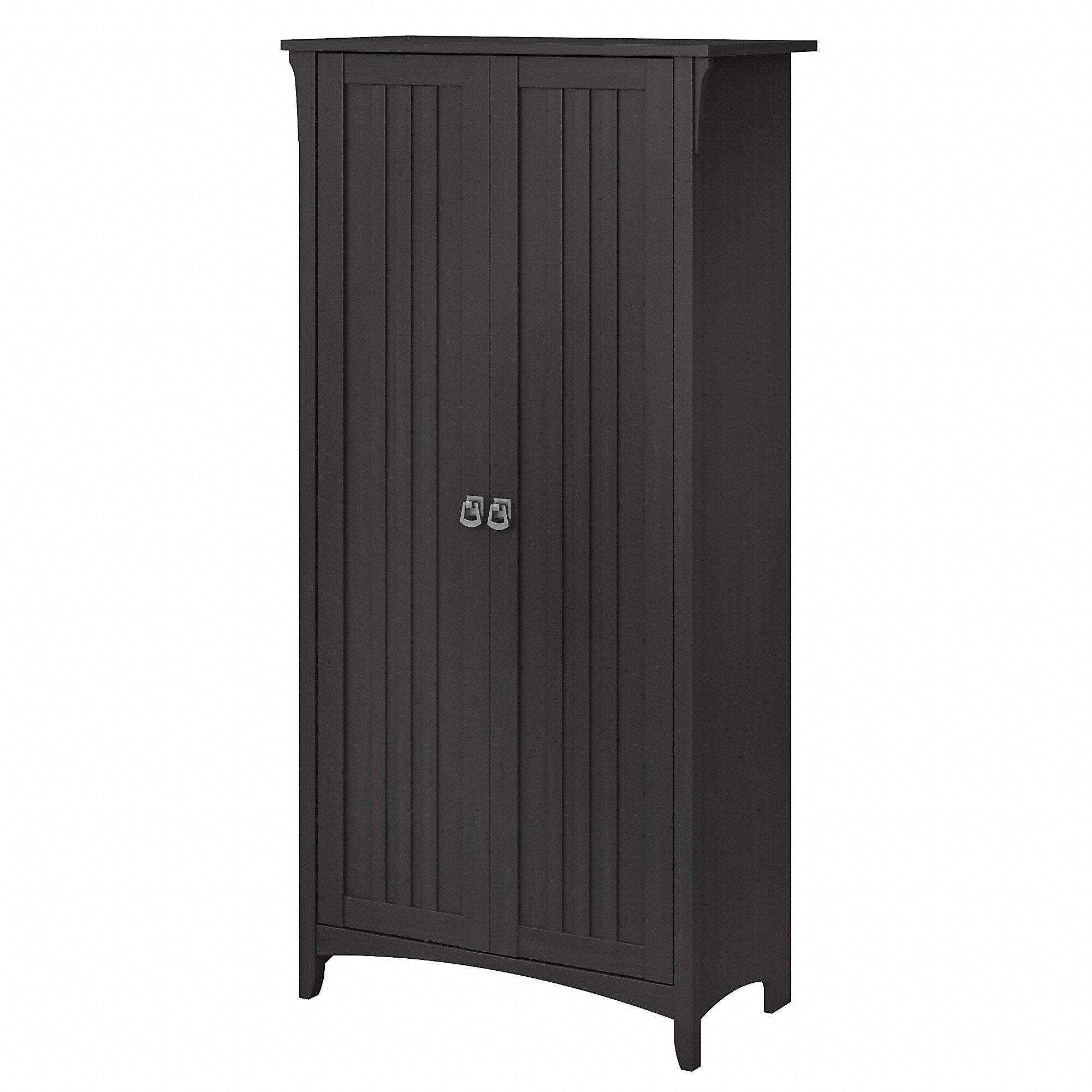 Bush Furniture Salinas 63" Storage Cabinet with 5 Shelves, Vintage Black (SAS332VB-03)