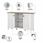 Bush Furniture Salinas 30" Accent Storage Cabinet with 3 Shelves, Shiplap Gray/Pure White (SAS147G2W-03)
