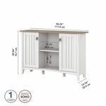 Bush Furniture Salinas 30" Accent Storage Cabinet with 3 Shelves, Shiplap Gray/Pure White (SAS147G2W-03)