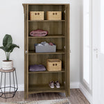 Bush Furniture Salinas 63" Tall Storage Cabinet with 4 Shelves, Reclaimed Pine (SAS332RCP-03)