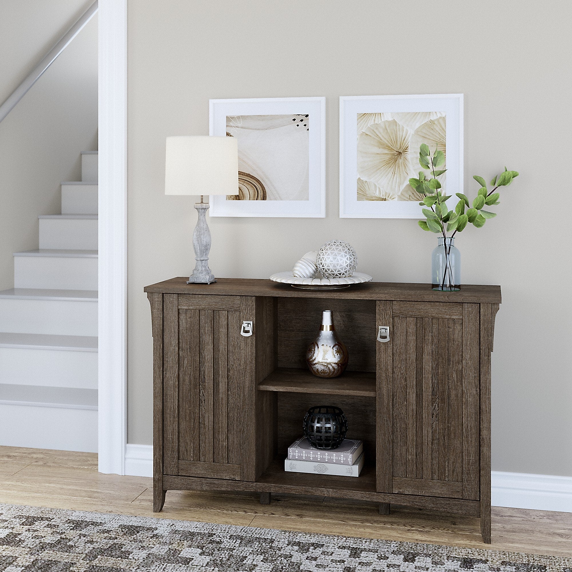 Bush Furniture Salinas 30" Accent Storage Cabinet with 3 Shelves, Ash Brown (SAS147ABR-03)