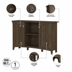 Bush Furniture Salinas 30" Accent Storage Cabinet with 3 Shelves, Ash Brown (SAS147ABR-03)