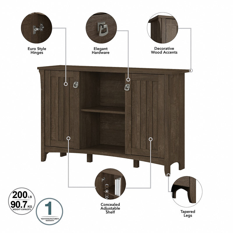 Bush Furniture Salinas 30" Accent Storage Cabinet with 3 Shelves, Ash Brown (SAS147ABR-03)