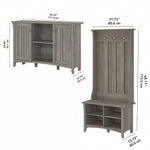 Bush Furniture Salinas 68" Storage Set with Hall Tree, Shoe Bench and Accent Cabinet, 5 Shelves, Driftwood Gray (SAL008DG)
