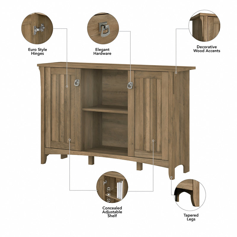 Bush Furniture Salinas 30" Accent Storage Cabinet with 3 Shelves, Reclaimed Pine (SAS147RCP-03)