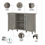 Bush Furniture Salinas 30" Storage Cabinet with 3 Shelves, Driftwood Gray (SAS147DG-03)