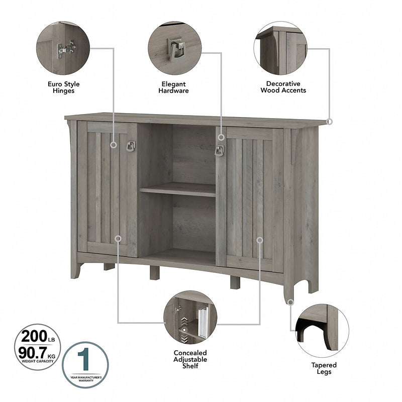 Bush Furniture Salinas 30" Storage Cabinet with 3 Shelves, Driftwood Gray (SAS147DG-03)