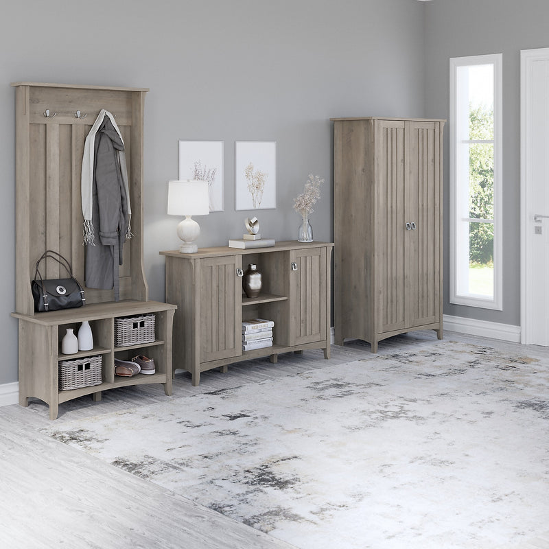 Bush Furniture Salinas 30" Storage Cabinet with 3 Shelves, Driftwood Gray (SAS147DG-03)