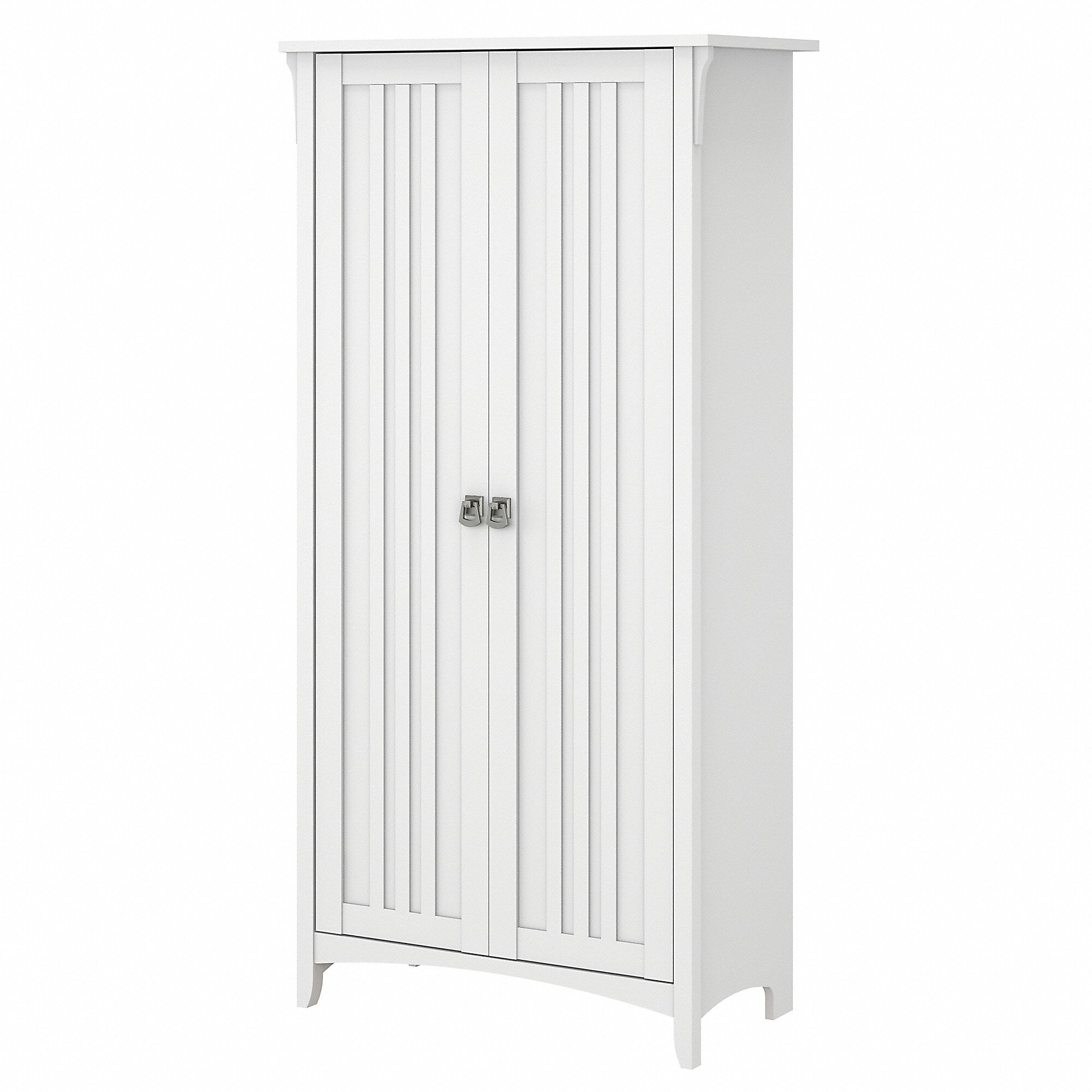 Bush Furniture Salinas 63" Storage Cabinet with 5 Shelves, Pure White (SAS332G2W-03)