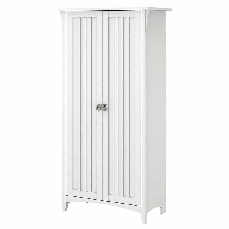 Bush Furniture Salinas 63" Storage Cabinet with 5 Shelves, Pure White (SAS332G2W-03)