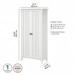 Bush Furniture Salinas 63" Storage Cabinet with 5 Shelves, Pure White (SAS332G2W-03)