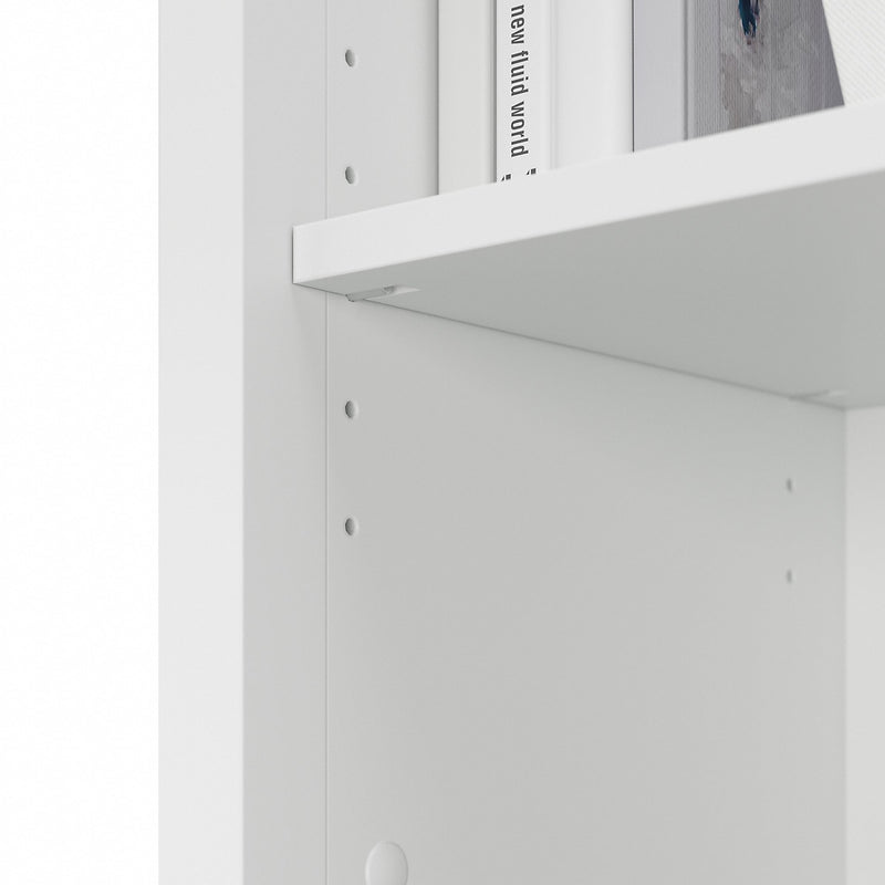 Bush Furniture Salinas 63" Storage Cabinet with 5 Shelves, Pure White (SAS332G2W-03)