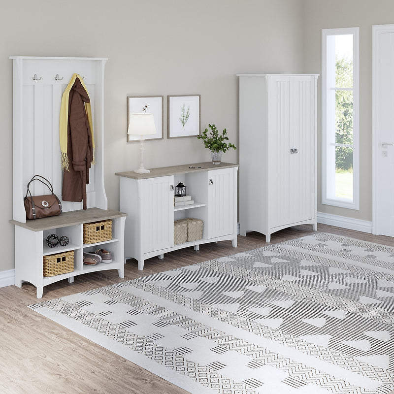 Bush Furniture Salinas 63" Storage Cabinet with 5 Shelves, Pure White (SAS332G2W-03)