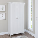 Bush Furniture Salinas 63" Storage Cabinet with 5 Shelves, Pure White (SAS332G2W-03)