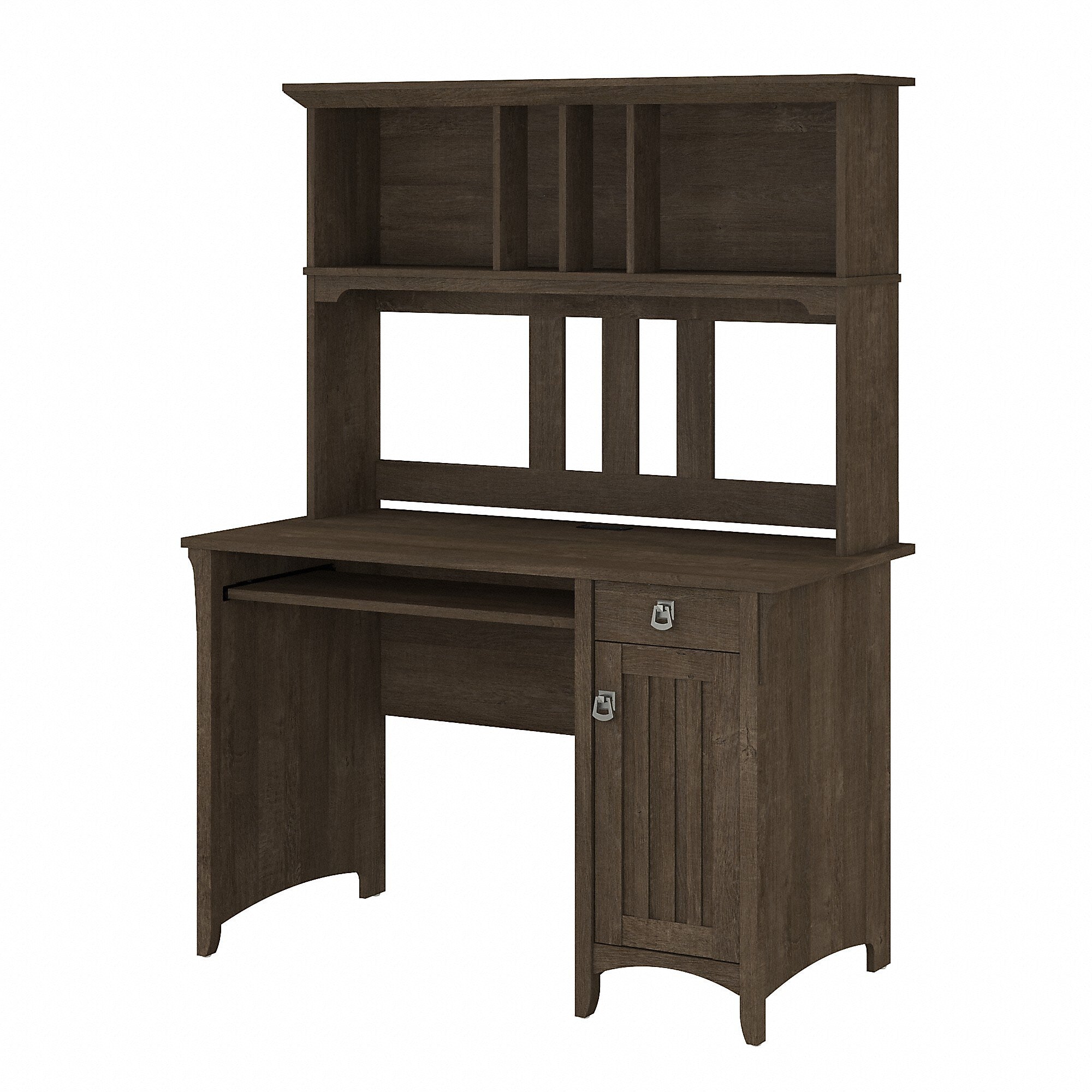 Bush Furniture Salinas 48"W Small Computer Desk with Hutch, Ash Brown (MY72608-03)