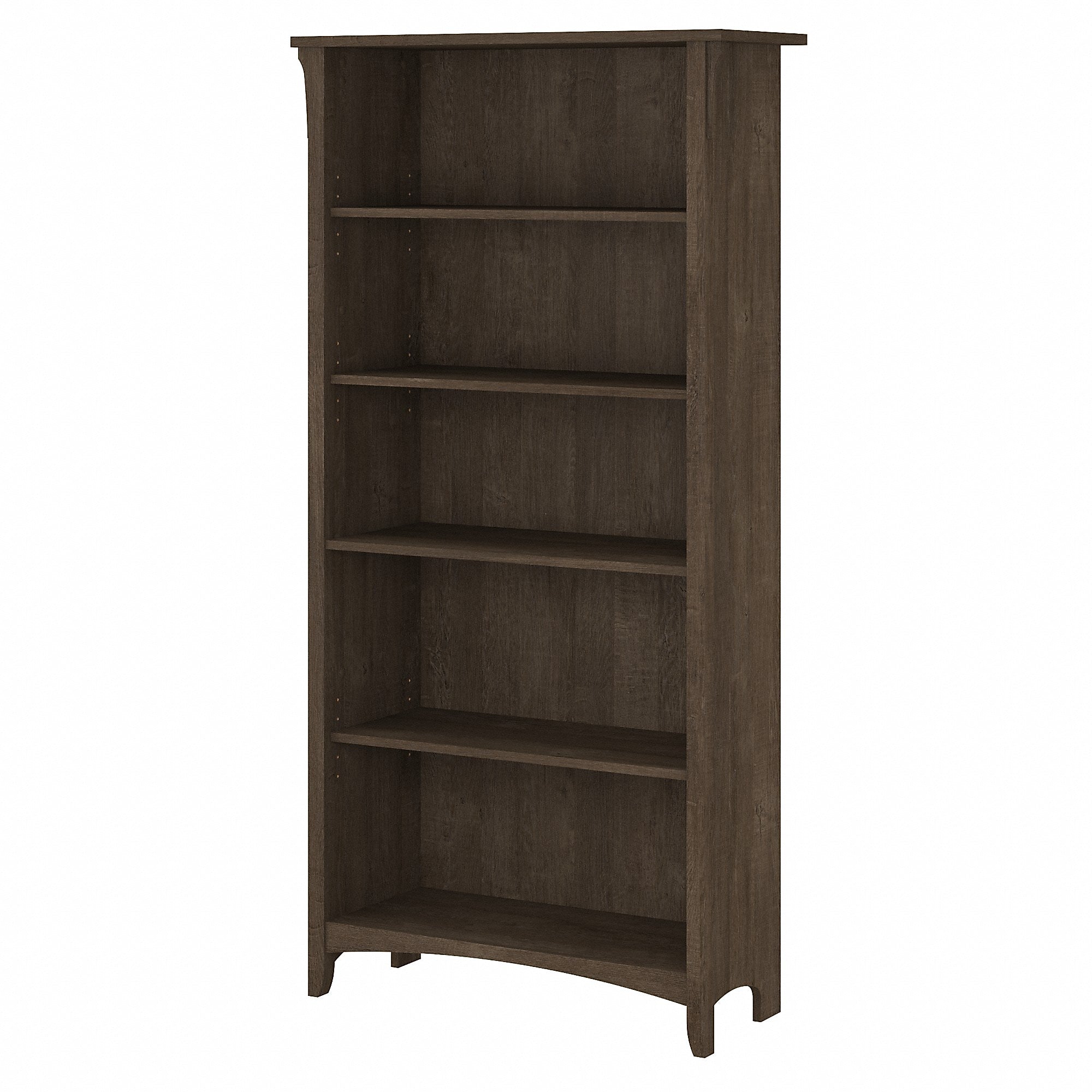 Bush Furniture Salinas 5-Shelf 63"H Bookcase, Ash Brown (SAB132ABR-03)