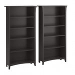 Bush Furniture Salinas 63"H 5-Shelf Tall Bookcase, Vintage Black, 2/Set (SAL036VB)