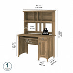 Bush Furniture Salinas 48"W Small Computer Desk with Hutch, Reclaimed Pine (MY72408-03)
