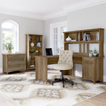 Bush Furniture Salinas 60"W L Shaped Desk with Storage, Reclaimed Pine (SAD160RCP-03)