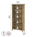 Bush Furniture Salinas 63"H 5-Shelf Bookcase, Reclaimed Pine (SAB132RCP-03)
