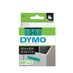 DYMO D1 Standard 45019 Label Maker Tape, 1/2" x 23', Black on Green (45019)