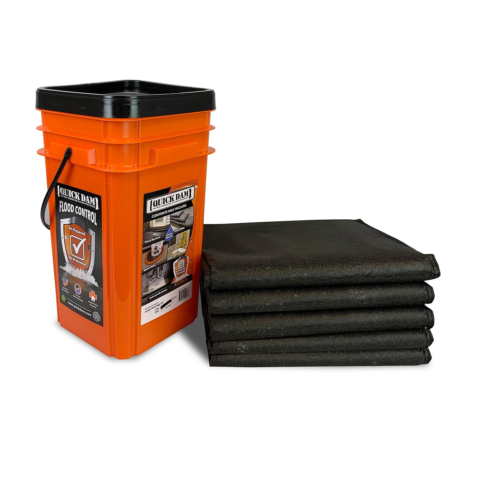 Quick Dam Grab & Go Jumbo Flood Bag, 48", Up to 8 Gal. 5/Box (QDGG1248-5)