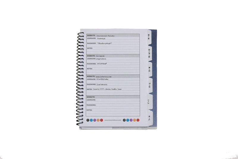 RE-FOCUS THE CREATIVE OFFICE 5.5" x 7" Small Password Keeper Book, White/Purple (11002)