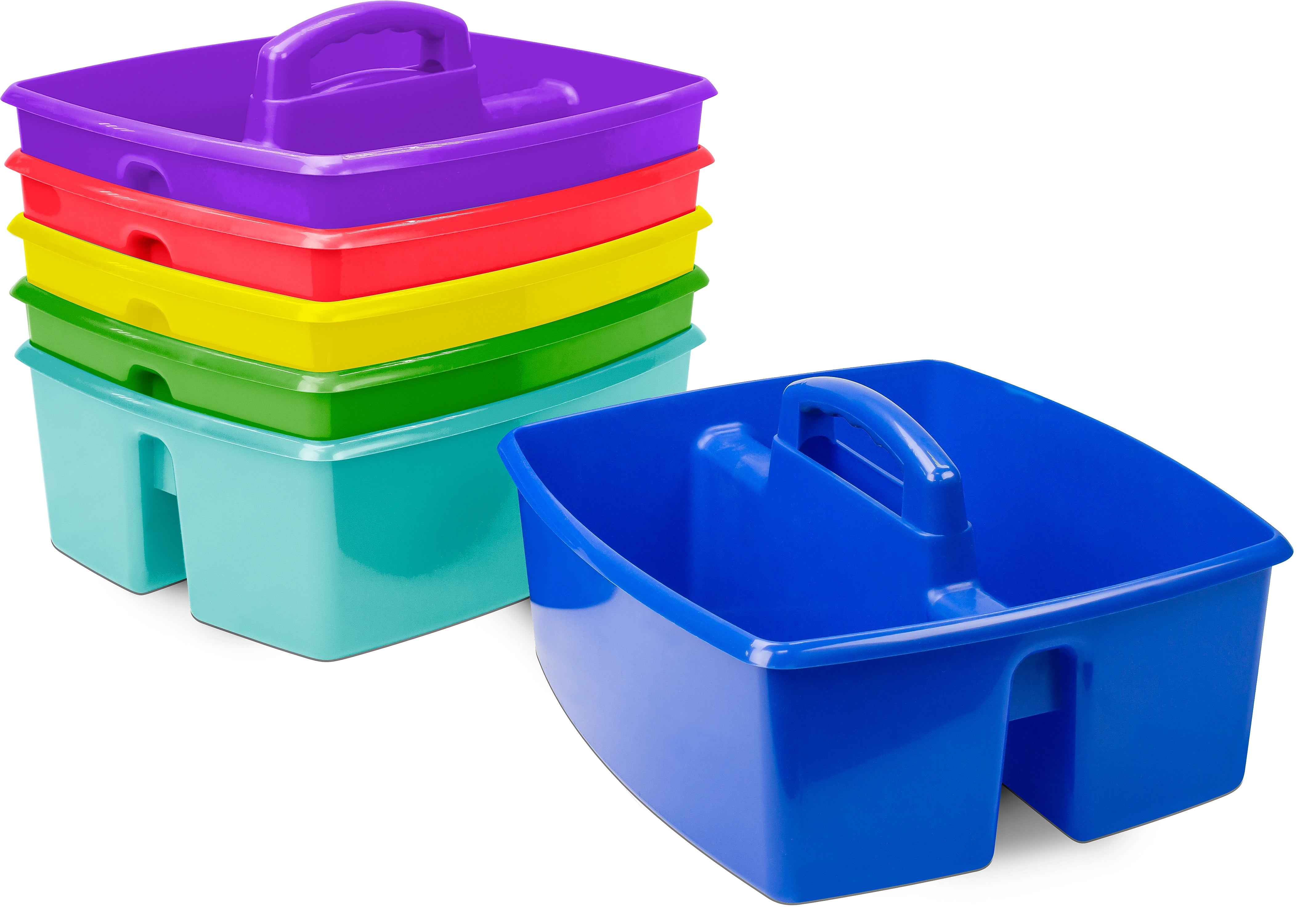 Storex Large Caddy,  6.375" x 11" x 13", Assorted Colors, 6/Carton (00948E06C)