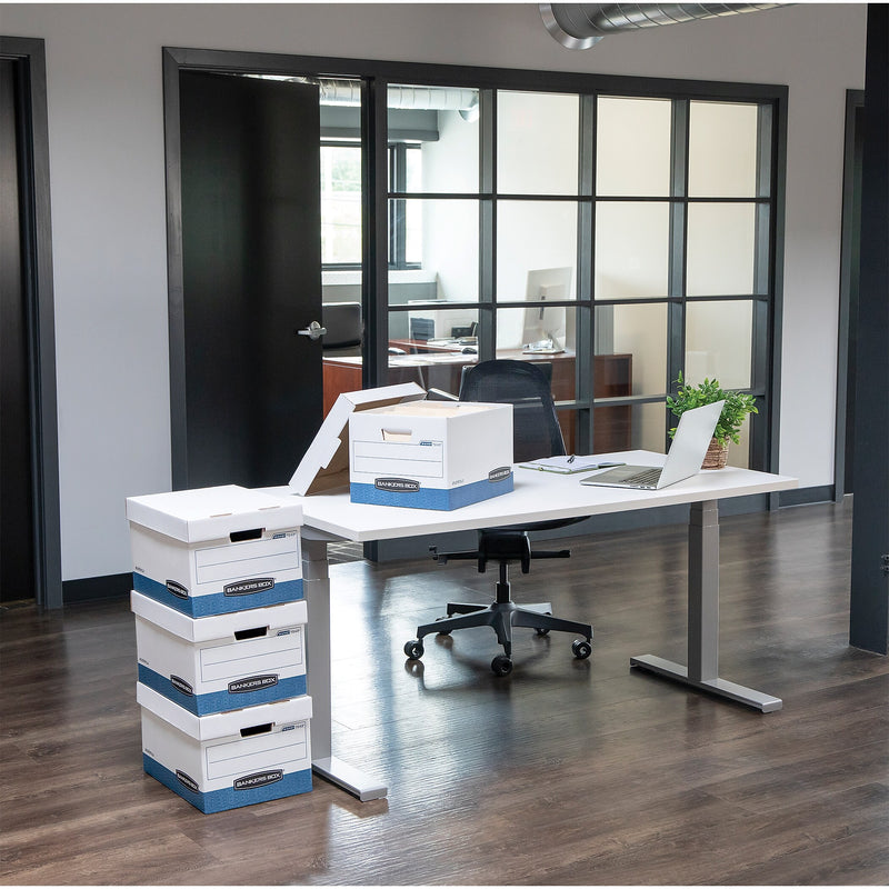 Bankers Box Stor/File Medium-Duty Quick Set-Up Storage Boxes with Lift-Off Lid, Letter/Legal, 12/Ct (00789)